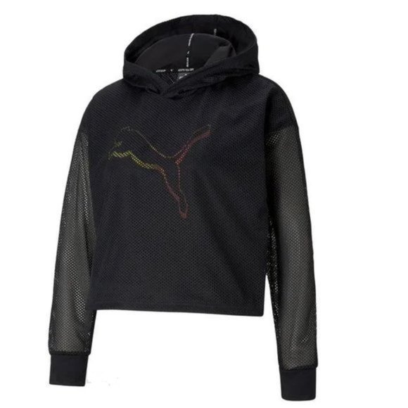 Puma Tops - Puma Modern Sports Light Hoodie Black Cropped NEW